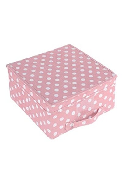 CBD CORAL BEST DEALS Cutie de Depozitare Textila cu Capac Roz cu Buline Albe ...
