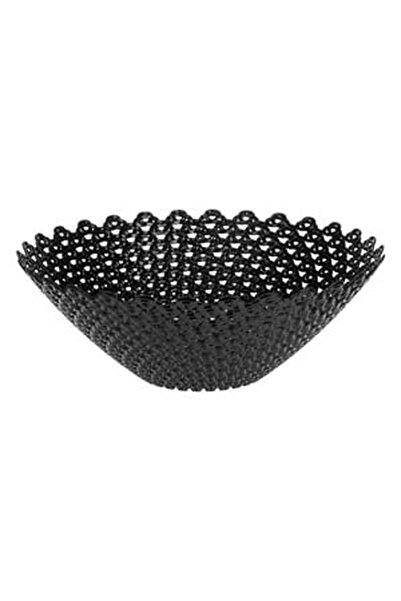 CBD CORAL BEST DEALS Bol Rotund din Plastic Negru cu Model Impletit pentru Fr...