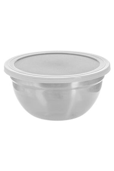 CBD CORAL BEST DEALS Caserola Metalica cu Capac 1L, 16x8cm, Plastic, Alb