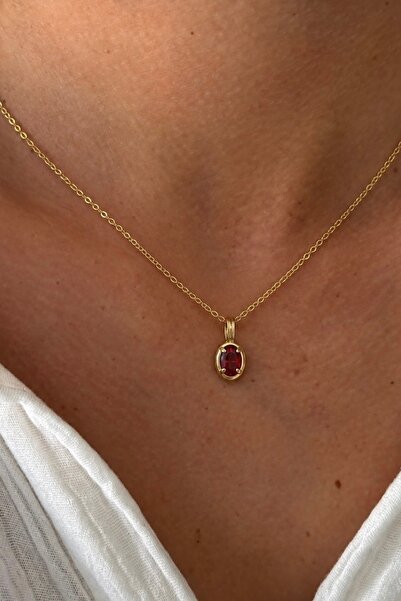 Lavian Accessories Çelik Lia Gold Taş Detaylı Kolye