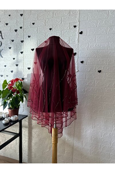Berina stor Bordo nakışlı kasnak Duvak
