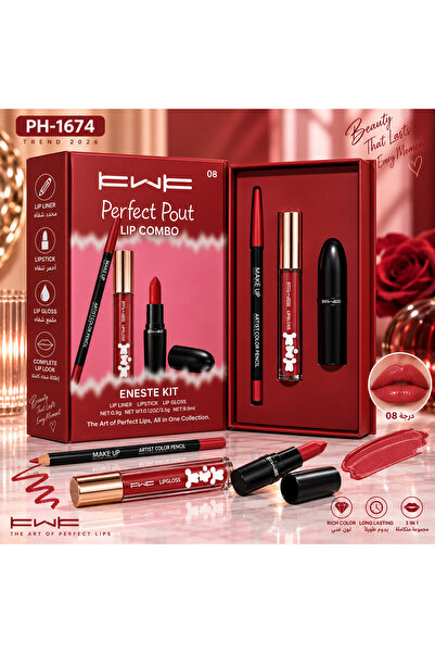 KWK Fwe Perfect Pout Lip Combo Set Shade 08 for a Comprehensive and Glamorous...