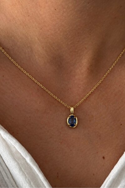 Lavian Accessories Çelik Lia Gold Taş Detaylı Kolye