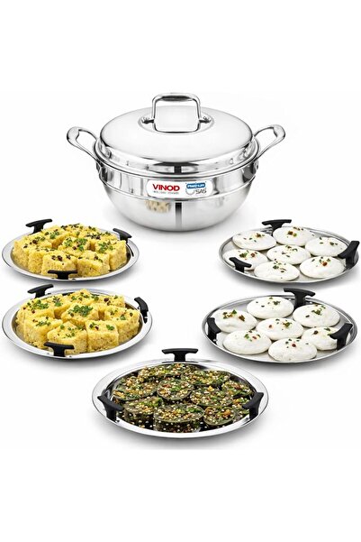Vinod By Styli Vinod Platinum Triply 4L Multi Kadai | Stainless Steel Multi K...