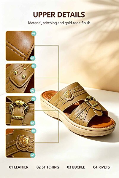 SaudEva Foot نعال جلدية لدعم قوس القدم للرجال، نعال سميكة ممتصة للصدمات، مناس...