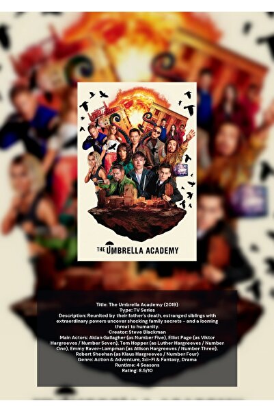 OEM Αφίσα Ινφορματογραφίας Umbrella Academy, Σειριακός Σχεδιασμός, Χαρτόνι 25...