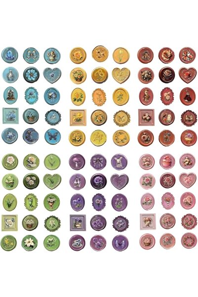 SYOSI Vintage Wax Seal Stickers, Floral Envelope Seals, Self Adhesive Waterpr...