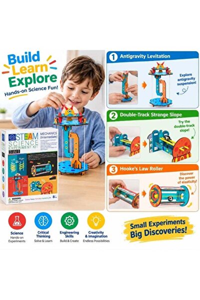 Twisoo STEAM Science Experiment Kit 3-in-1 Mechanics Intermediate, DIY Physics & Engineering Building Set with Anti-Gravity Levitation, Double-Track Slope & Hooke's Law Experiments, STEM Educational T