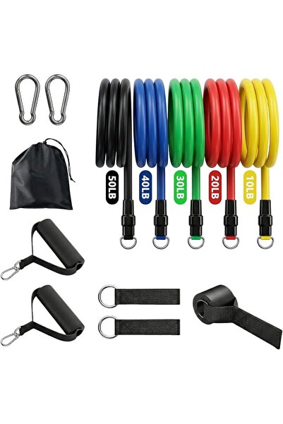 Generic 14Pc Resistance Bands Set, TPE Wrapped Bands for Home Full Body Workout