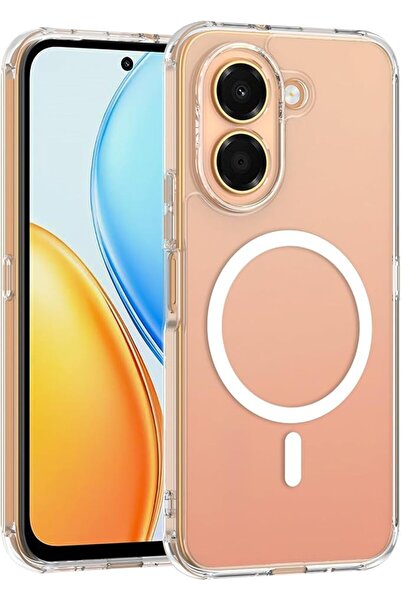 GENERAL حافظة مغناطيسية لهاتف HONOR X7e، شفافة