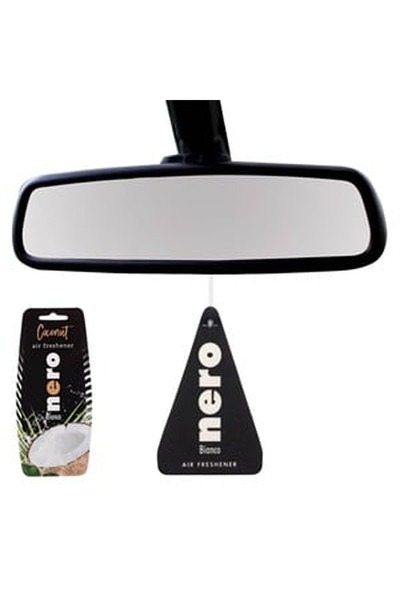 CBD CORAL BEST DEALS Odorizant Auto Negru cu Aroma de Nuca de Cocos, 9x19 cm