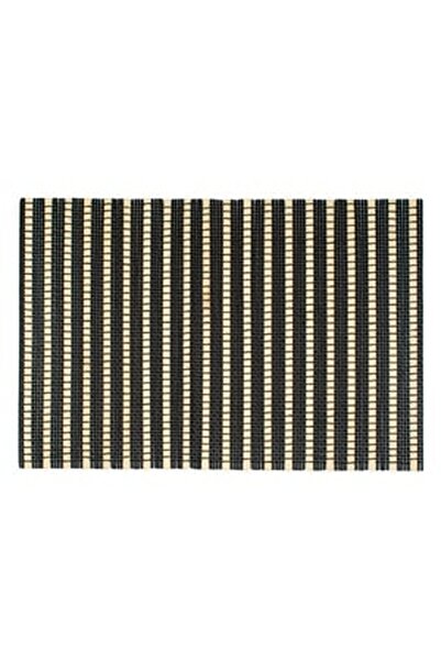 CBD CORAL BEST DEALS Suport din Bambus Negru cu Dungi Bej 45x30.5cm
