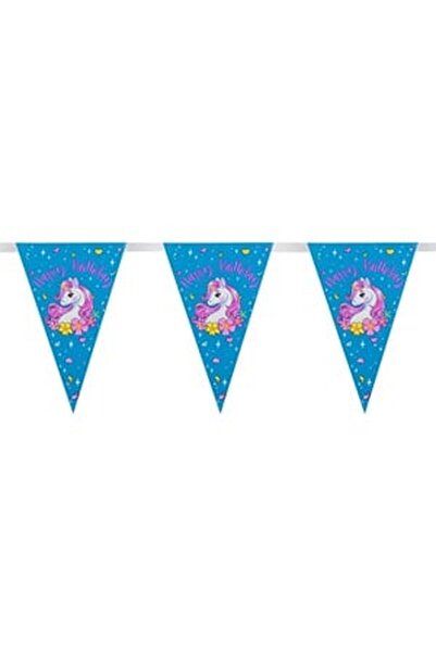CBD CORAL BEST DEALS Stegulete de Petrecere Bleu Unicorn 3.66m - 10buc, Plastic