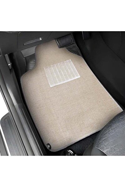 BYSON Durable Waterproof Car Floor Mats 5 Piece Set - Universal Fit for SUV and Sedan, Heavy Duty Non Slip Soft Auto Foot Mats, Easy to Clean Interior Protection Accessories for All Seasons (Beige)
