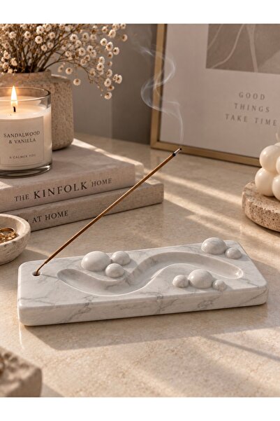 Valera Atelier Design Gri Mermer Desenli Dekoratif Tütsülük – El Yapımı Moder...