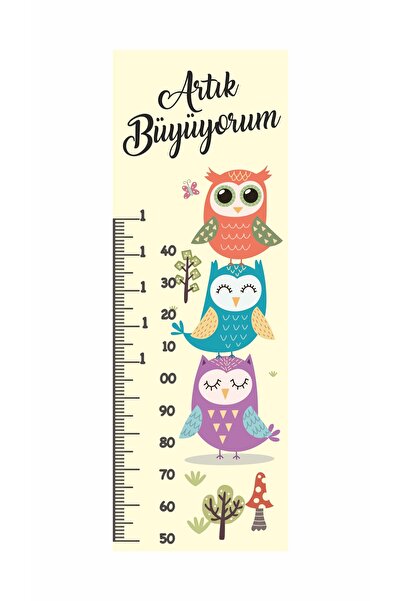 Gokco Children's Room Height Measurer Cute Owls Theme Self-Adhesive Foil