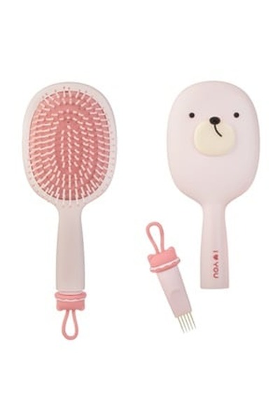 CBD CORAL BEST DEALS Perie Par Ovala cu Perie de Curatat Roz Model Animal 25cm