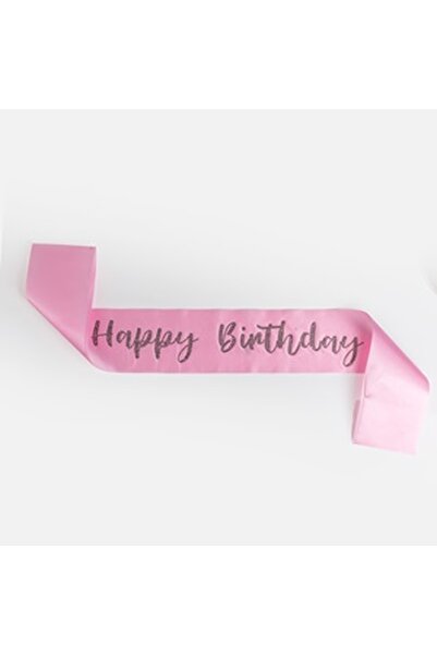 CBD CORAL BEST DEALS Panglica Happy Birthday cu Stras, Poliester, Roz