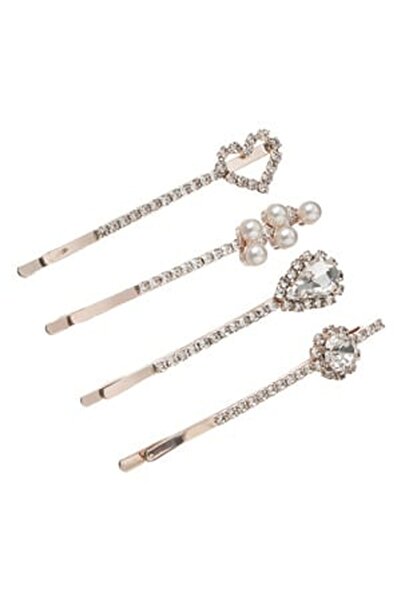 CBD CORAL BEST DEALS Set Agrafe Par de Roz Aurie cu Strass Margele pentru Fem...