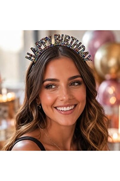 CBD CORAL BEST DEALS Bentita Party Diverse Culori cu Strasuri "Happy Birthday"