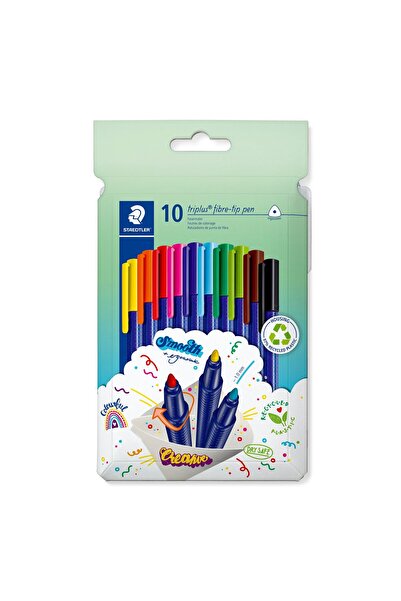 Staedtler Set 10 pixuri cu vârf din fibră Triplus Color 1mm 323 C10