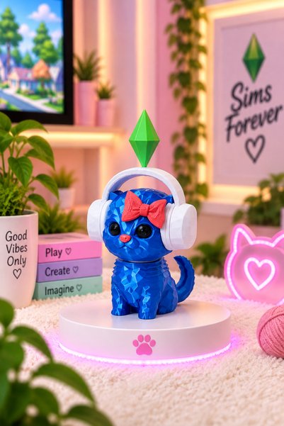 EVORADECO Viral PlumBob Kristalli Sims Forever Sallanan Kafalı Kulaklıklı Ked...