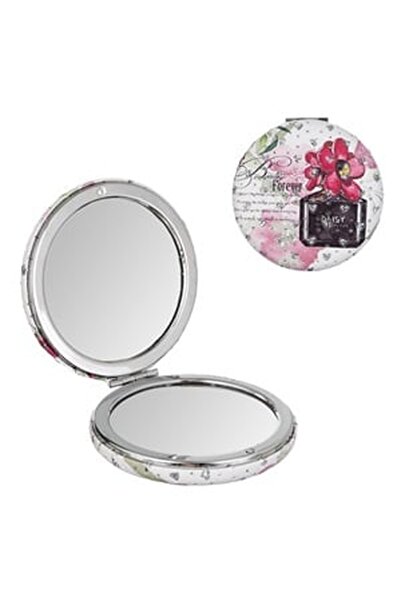 CBD CORAL BEST DEALS Oglinda Rotunda Dubla Alba Inimi cu Glitter Parfum 7cm, ...