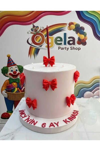 OGELAPARTY 6 Ay Kınası Temalı Maket Pasta - Maket Pasta - Fotoğraf Çekim Deko...