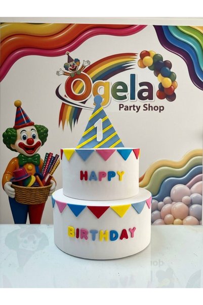 OGELAPARTY Happy Birthday Yazılı Maket Pasta- Maket Pasta - Fotoğraf Çekim De...