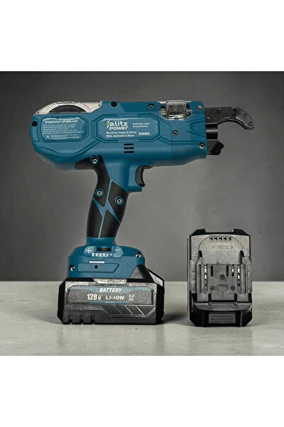 BlitzPower Pistol automat de legat fier beton Blitz Power, baterie Li-Ion, reglare a tensiunii, pentru fier beton de 8-34 mm, portabil
