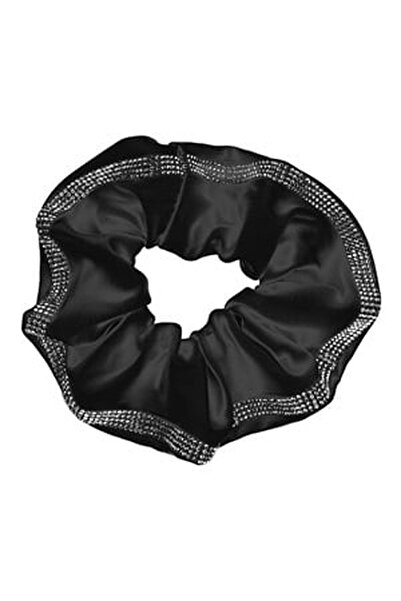 CBD CORAL BEST DEALS Elastic Par Textil Satinat Negru cu Strass pentru Femei