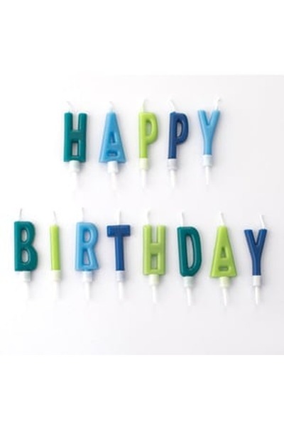 CBD CORAL BEST DEALS Lumanari Zi de Nastere Bleu Verzi Happy Birthday - 13buc