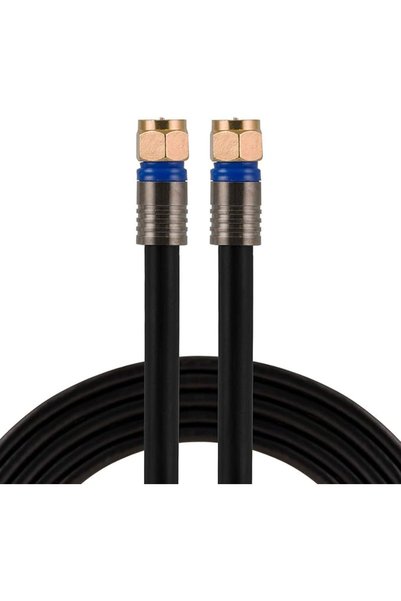 GE RG6 Coaxial Cable, 25 ft. F-Type Connectors, Quad Shielded Coax Cable, 3 G...