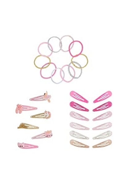 CBD CORAL BEST DEALS Set Accesorii Par cu 18 Clame Colorate cu Glitter Diferi...