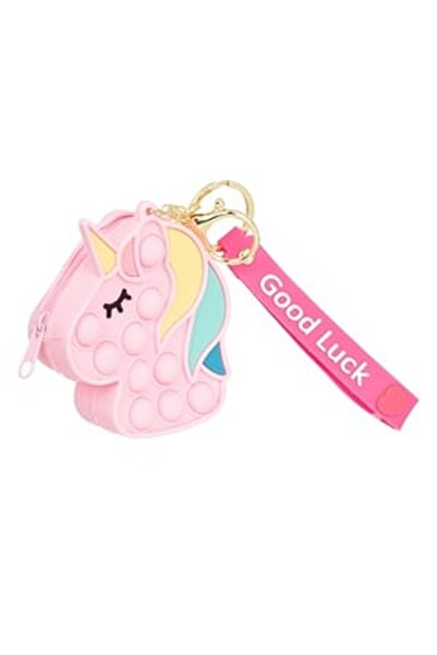CBD CORAL BEST DEALS Breloc Portofel Roz Pop It Unicorn pentru Copii 8x3x9cm