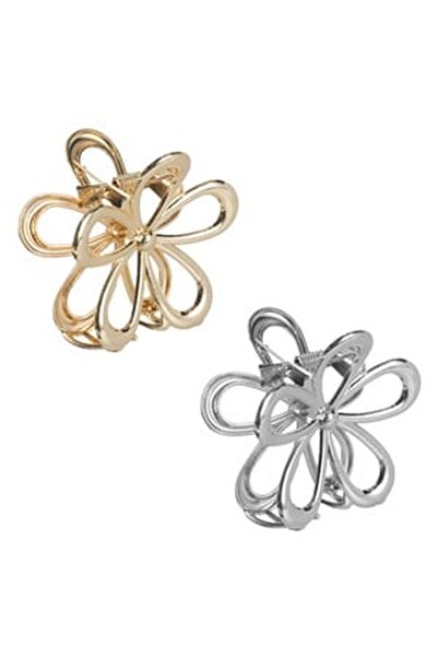 CBD CORAL BEST DEALS Set Clame Par Metalice Flori de Argintie si Aurie pentru...