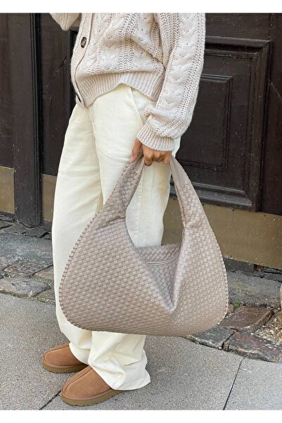 Siraj Pi̇etri̇ Knitted Leather Hand and Shoulder Women's Bag