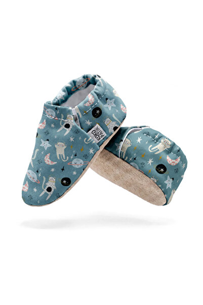 Kokopatik Alien Cat Patterned Booties |   Non-Slip Home & Nursery Booties