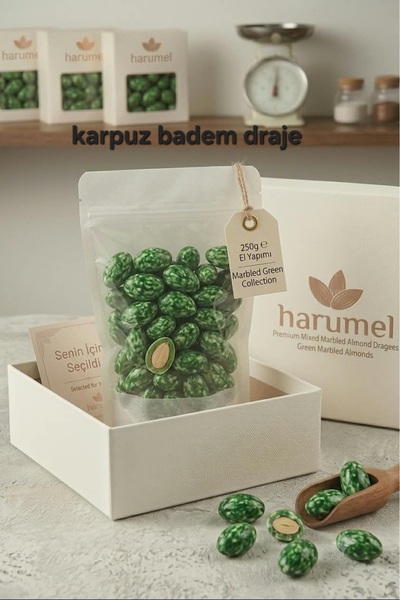 HAR-UM Ticaret Harumel 1.sınıf lüks Premium KARPUZ Badem Draje 250 g - Glikoz...