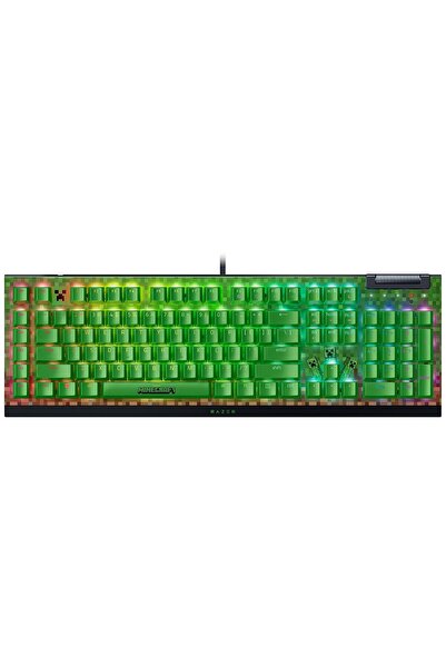 RAZER لوحة مفاتيح الألعاب الميكانيكية BlackWidow V4 X، إصدار ماينكرافت بمفاتي...