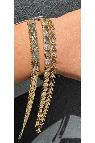XP Xuping JEWELRY 3lü kombin bileklik 14ayar altın kaplama kadın bileklik kar...