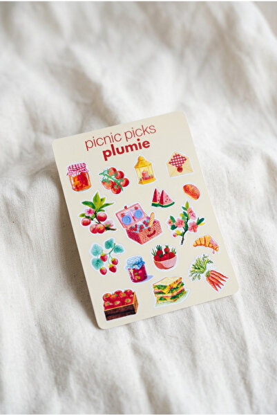 Plumie Picnic Picks Piknik Temalı Sticker Sheet – Journal, Ajanda ve Scrapboo...