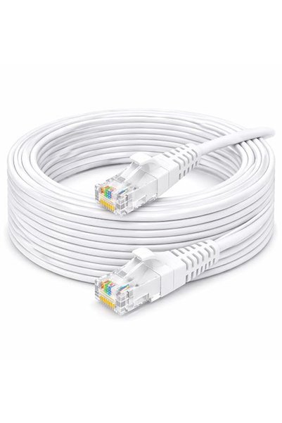 FUJISHKA كابل إيثرنت Cat6 عالي السرعة لشبكة LAN بطول 30 متر، موصل RJ45، سلك إ...