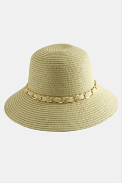 HOŞGÖR ACCESSORIES Fiyong Chain Braided Straw Hat