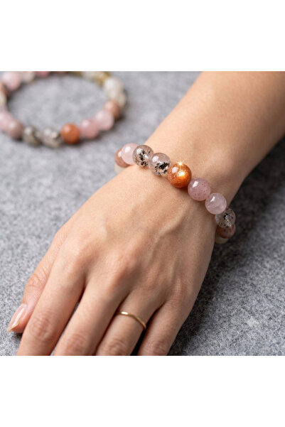 Nazellaa Amethyst Natural Stone Bracelet (Positive Stone) 9 mm Sphere Cut