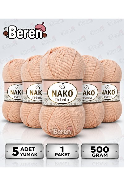 NAKO خيط صوف ماسي - 10284 كيرلي يافرواغزي - عبوة من 5 قطع - 100 جرام/225 متر - خيط حياكة يدوي - أميجوري - كارديجان - سترة - شال - خيط صوف للأطفال