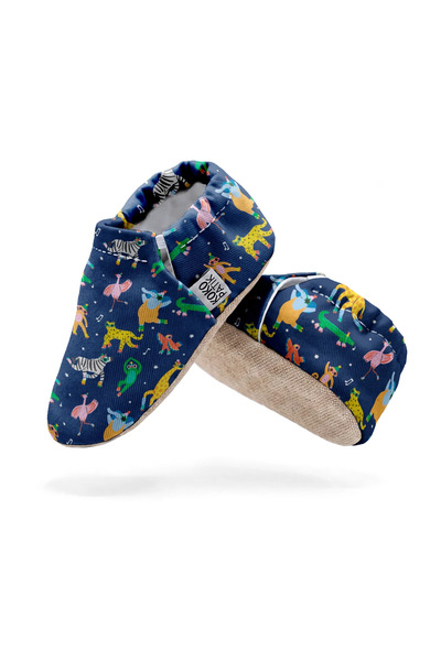 Kokopatik Circus Animals Patterned Booties |   Non-Slip Home & Nursery Booties