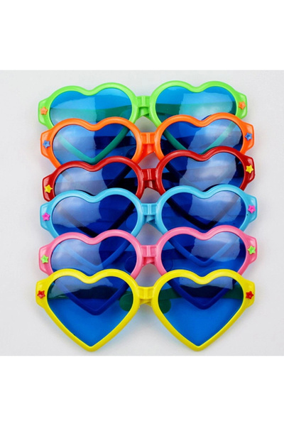 Livenda Large heart party glasses mixed 12 pieces