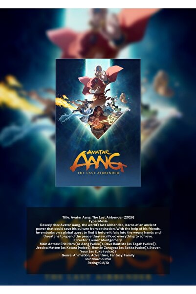 OEM Poster Infografic Avatar Ultimul Stapan al Aerului, Design Colectionar, C...
