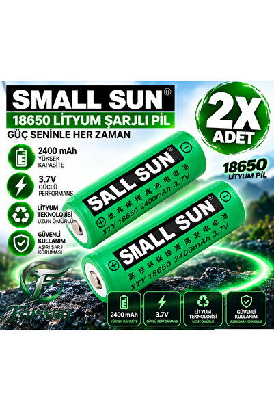 farissu Small Sun XTY 18650 Şarj Edilebilir Lityum İyon Pil 3.7V 2400mAh - 45...